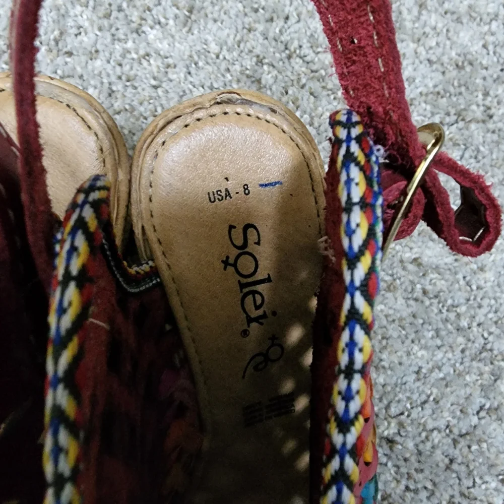 Solei | Women's Wedge Sandal Heels | Red | 8 | NWOT - Picture 3 of 4